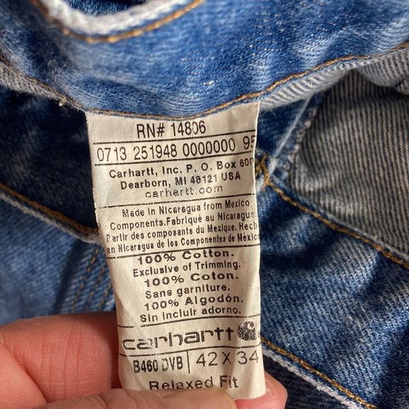 Vtg Mens Carhartt Relaxed Fit Blue Jeans Size 42x34 - Picture 8 of 14